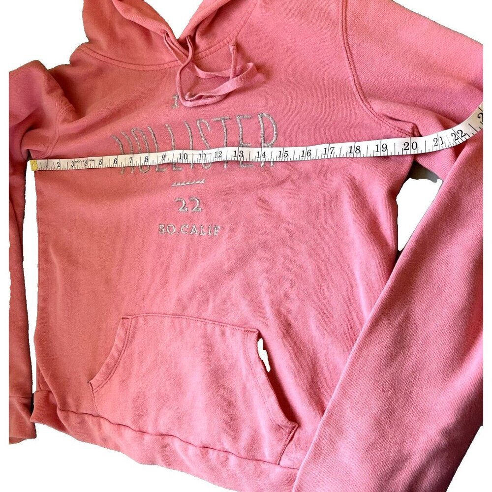 Hollister - Pink Branded Front Pocket Hooded Sweatshirt M - Picture 9 of 11